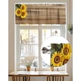 thumbnail image 7 of Retro Valances for Windows Sunflowers Rustic Wood Grain Texture Pastoral Style Valance Rod Pocket Short Window Treatments Curtains for Kitchen Bathroom Living Room Bedroom, 60 x 18 Inch, 7 of 7