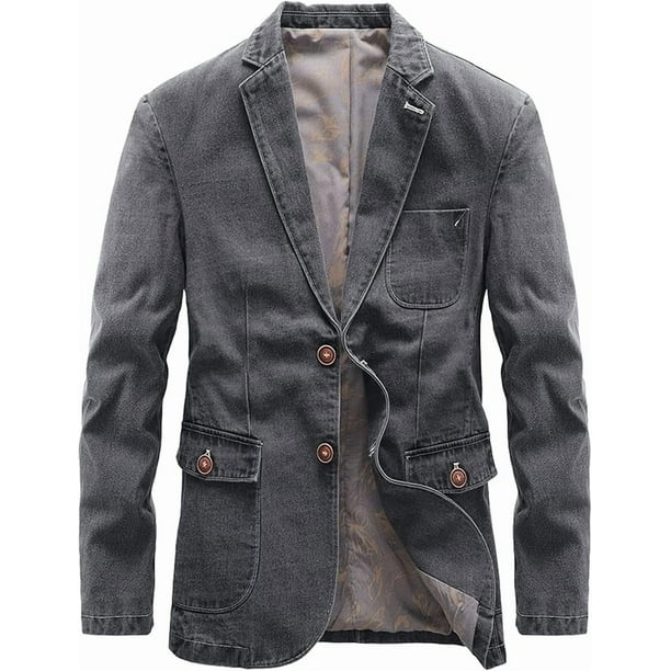 Chaqueta de hombre delgada, para jóvenes y de mediana edad, elegante, ajustada, para primavera y otoño, chaqueta vaquera informal de negocios.
