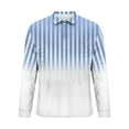 thumbnail image 5 of ZCFZJW Men's Striped Polo Shirt Long Sleeve Quarter Zip Pullover Sweater Casual Golf Shirts Vintage Striped Collar V Neck Tie Dye Graphic Fitness Tees Tops Light Blue XL, 5 of 5