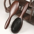 thumbnail image 2 of TFixol Small Beechwood Bristle Hair Brush with Rounded Teeth for Gentle Scalp Massage and Cleaning, Compact Size, 2 of 6