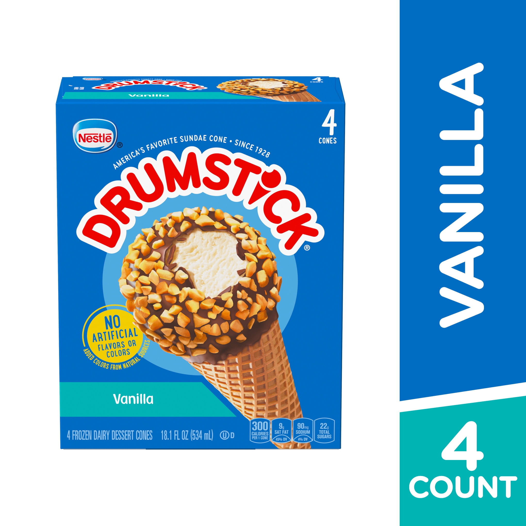 Drumstick Original Vanilla Sundae Cones, 4 Count