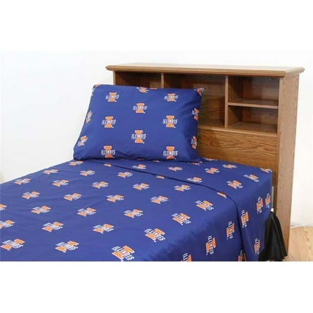 College Covers Illsstw Illinois Printed Sheet Set Twin Solid