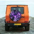 thumbnail image 6 of Fuzoiu Purple Pattern White Tiger Print Universal Spare Tire Cover with Buckle Strap, Waterproof Wheel Covers for Jeep, Trailer, RV, Truck and All Car-14 inch, 6 of 6