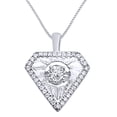 thumbnail image 1 of White Natural Diamond Fashion Pendant Necklace In 14K White Gold Over Sterling Silver (0.16 Ct) By Jewel Zone US, 1 of 1