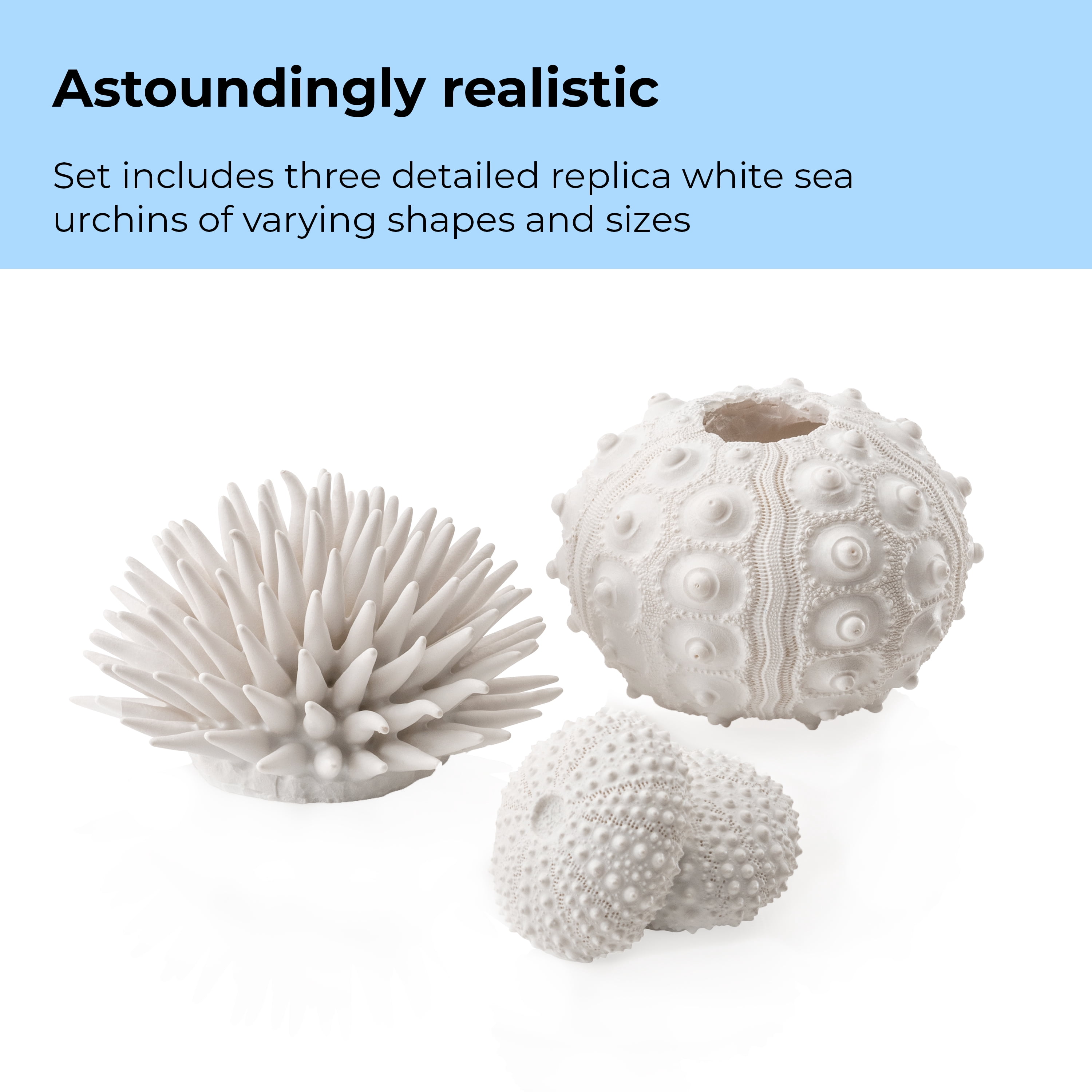 biOrb White Sea Urchins Set - Ceramic Aquarium Decor