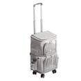 thumbnail image 4 of Mochila transportadora de mascotas con doble compartimento, plegable, con ruedas para viajes y paseos, color gris, 4 of 5