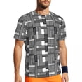 thumbnail image 3 of Black And White Geo Print Sports T Shirt Summer Geomatric Patchwork T-Shirts Hippie Tee Sh, 3 of 5
