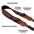 thumbnail image 4 of TrueSHOT Camera Strap with Maroon Polka Dot Neoprene Design and Accessory Storage Pockets by USA Gear, 4 of 9