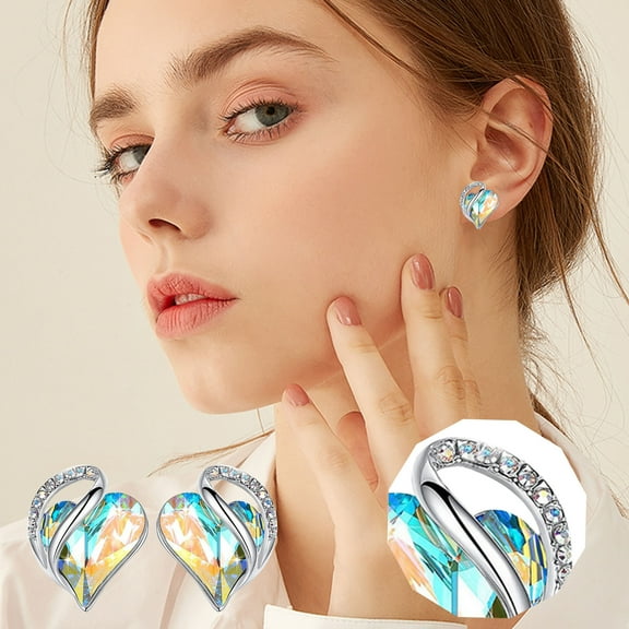 Censtreet Vintage Sweet Bow Earrings - Geometric Heart-Shaped Dangle Earrings for Women - Stylish Women's Jewelry