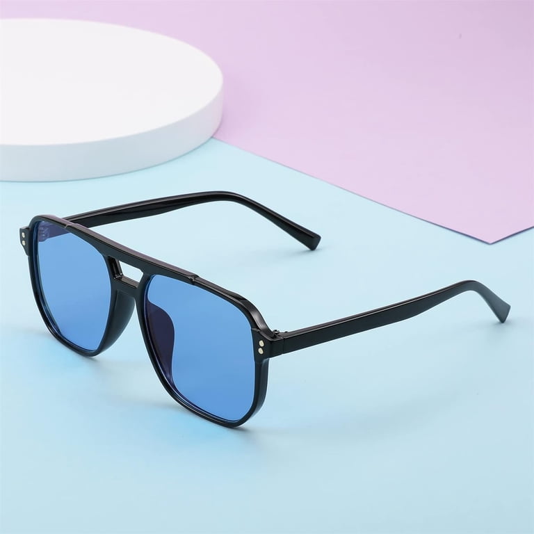 Retro Square Aviator Sunglasses Women Men 70s Vintage Trendy  display picture 1