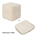 thumbnail image 5 of · REDEARTH · STUFFED Pouf Ottoman with filler Textured Storage Cube Bean Bag Pouffe Footrest for Living Room, Bedroom, Nursery, Kidsroom; 100% Cotton(17.5"X17.5"X17.5"Natural Black), 5 of 8