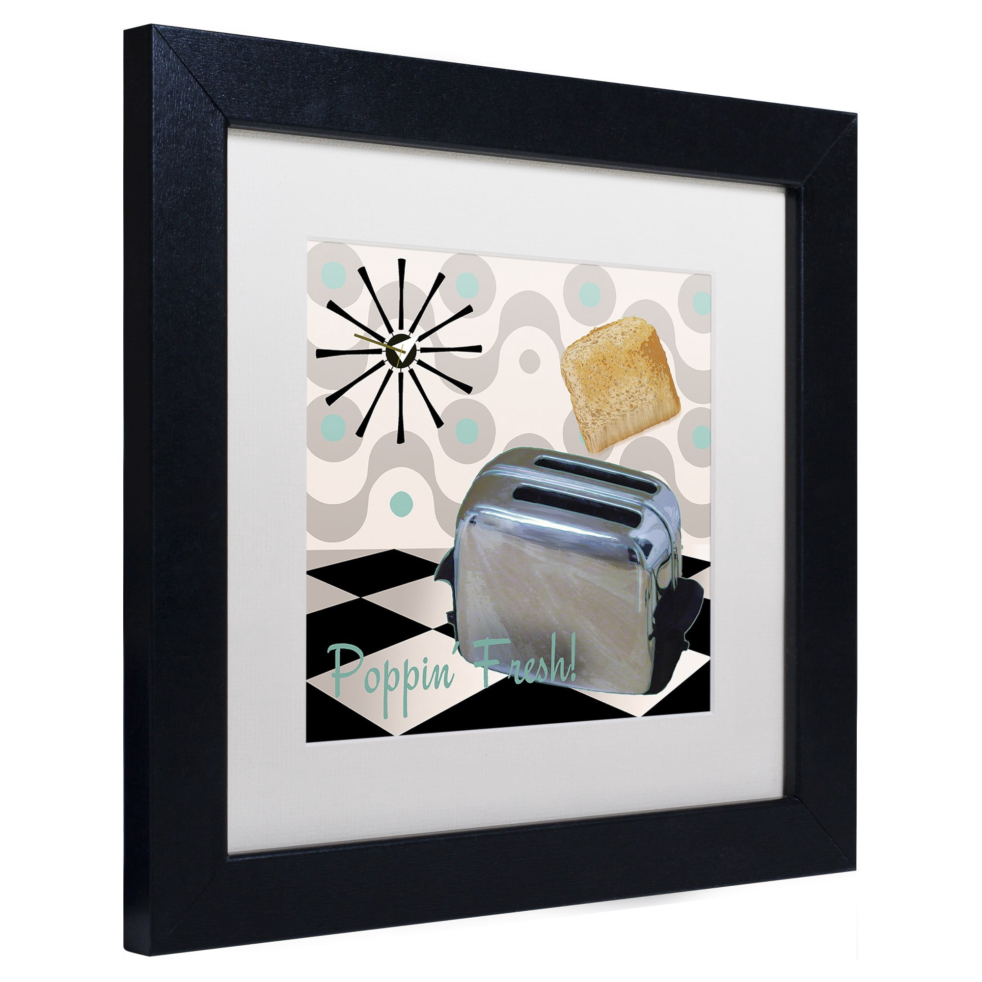 Trademark Fine Art "Fifties Kitchen I" Canvas Art by Color Bakery White Matte, Black Frame