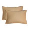 thumbnail image 1 of Silky-Soft 2-Pack Travel Pillowcases 1800 Microfiber Pillow Case with Zipper Closure, Light Brown Bedding Pillow Covers, 1 of 7