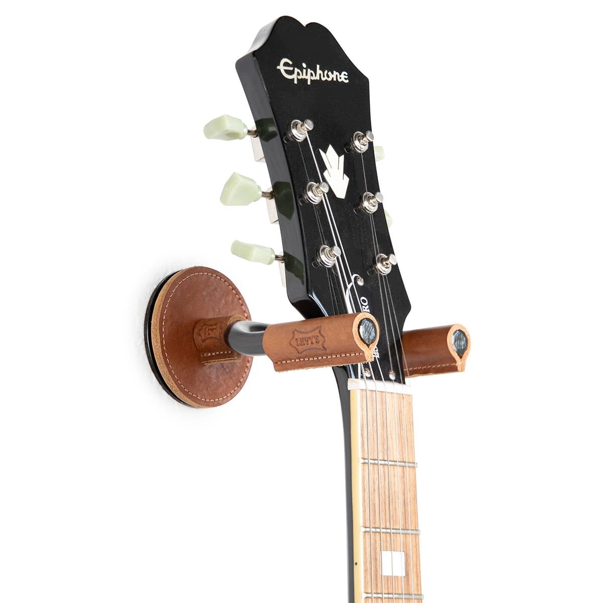 Levy's Black Forged Guitar Hanger w/ Tan Leather