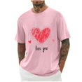 thumbnail image 2 of Camisas de Manga Larga para Hombres Imprimir Casual Cuello Redondo Blusa de Manga Corta, Camisas de Lino para Hombres, 2 of 8