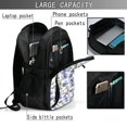 thumbnail image 4 of Disketp Blue Flax Flowers Mochila de Viaje Estampada para Laptop con Puerto de Carga USB, Mochila Impermeable para Computadora – Regalo para Hombres y Mujeres, 4 of 7