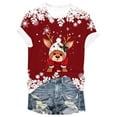 thumbnail image 7 of Duqingm Christmas Tops Short Sleeve Shirts for Women Round Neck T-shirt Lattice Christmas Tree Print T-shirt Short Sleeve T-Shirt Tops Red,M, 7 of 7