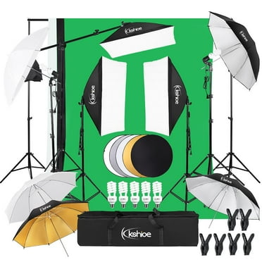 Winado Video Photo Studio Photography Lighting Kit 3 X Backdrops 5 X Umbrella Stand Set
