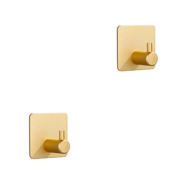Naiovety Colgador de gancho para bata montado en la pared de 4 piezas, soporte colgante para el hogar, la cocina y el baño, soporte para Dorado 2Conjunto