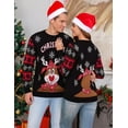 thumbnail image 3 of Marvmys Chandail de Noël Assorti pour la Famille Col Rond Rennes Flocons de Neige Chandail Tricoté Laid pour Hommes Femmes, 3 of 7