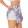 thumbnail image 3 of Lsque Eiffel Tower and Hearts Printed Women's Running Shorts with Liner Pockets,Elastic Quick Dry Workout Athletic Gym Yoga Shorts,Womens High Waist Shorts-Small, 3 of 9