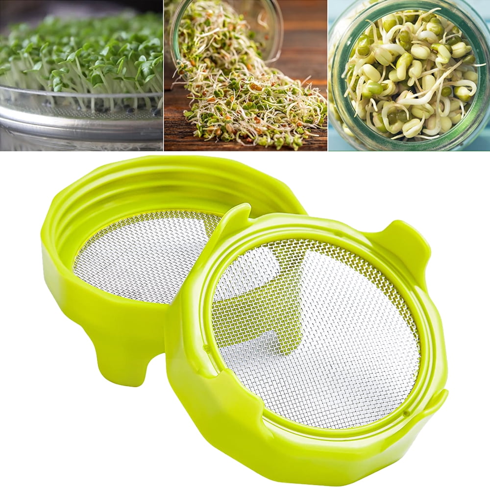 Mlfu 2 Pieces Sprouting Jar Kit Seed Sprouting Jars With Stainless