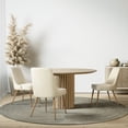thumbnail image 4 of Kithkasa Upholstered Fabric Dining Chairs for Dining Room, Wood Legged, Set of 2, Cream, 4 of 6