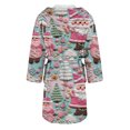 thumbnail image 5 of Women's Fleece Plush Robe Long Warm Plush Bathrobe Loungewear Jacket Printed Comfort Robe, 5 of 5