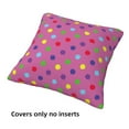 thumbnail image 3 of Throw Pillow Covers, colorful dot pattern Soft Square Pillow Cases with Invisible Zipper for Couch Bed Sofa, Farmhouse Fall Home Decor 18"x18", 3 of 7