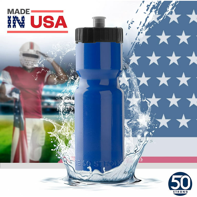 50 Strong Sports Squeeze Water Bottle Bulk Pack - 24 Bottles - 22 oz. BPA  Free 