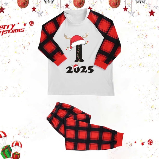 Conjunto navideño para padres e hijos Conjunto familiar Conjunto de pijamas Conjunto de abrigo para mujer