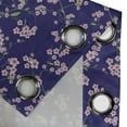 thumbnail image 3 of Ambesonne Navy and Blush Grommet Curtain Single Panel, Sakura Blossom, 50"x60", Purple Rose Fern Green, 3 of 5