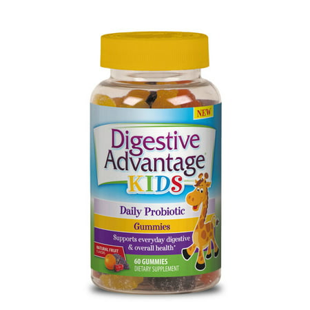 Digestive Advantage Kids Daily Probiotic Gummies - 60 Gummies, Natural Fruit (Best Probiotic For 18 Month Old)