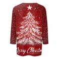 thumbnail image 5 of Kddylitq Merry Christmas 3/4 Sleeve Tops for Women Cute Xmas Tree Tshirts Plus Size Crew Neck Blouse Soft Holiday Pullover Tees Wine XL, 5 of 5