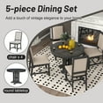 thumbnail image 5 of Harper & Bright Designs Farmhouse Kitchen Dining Table Set for 4, Wood Extendable Round Dining Table Set and 4 Upholstered Chairs, Retro Functional Dining Set for Kitchen, Black, 5 of 18
