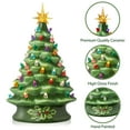 thumbnail image 4 of 15" Hand Painted Ceramic Christmas Tree, Green Pre-Lit Tree, 128 Multi-Color Lights, 2 Star Toppers, 4 of 7