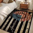 thumbnail image 5 of Independence Day Washable Area Rug 4 x 6 ft Retro Five-Pointed Star U.S. Flag Farm Sunflowers, Soft Non Slip Rugs Stain Repellent Indoor Felt Carpet for Living Dining Room Bedroom Home Office, 5 of 9