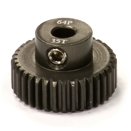 - Integy RC Toy Model Hop-ups C24280 Billet Machined Hard Anodized Aluminum 64 Pitch Pinion 35 Teeth for 0.125 Shaft