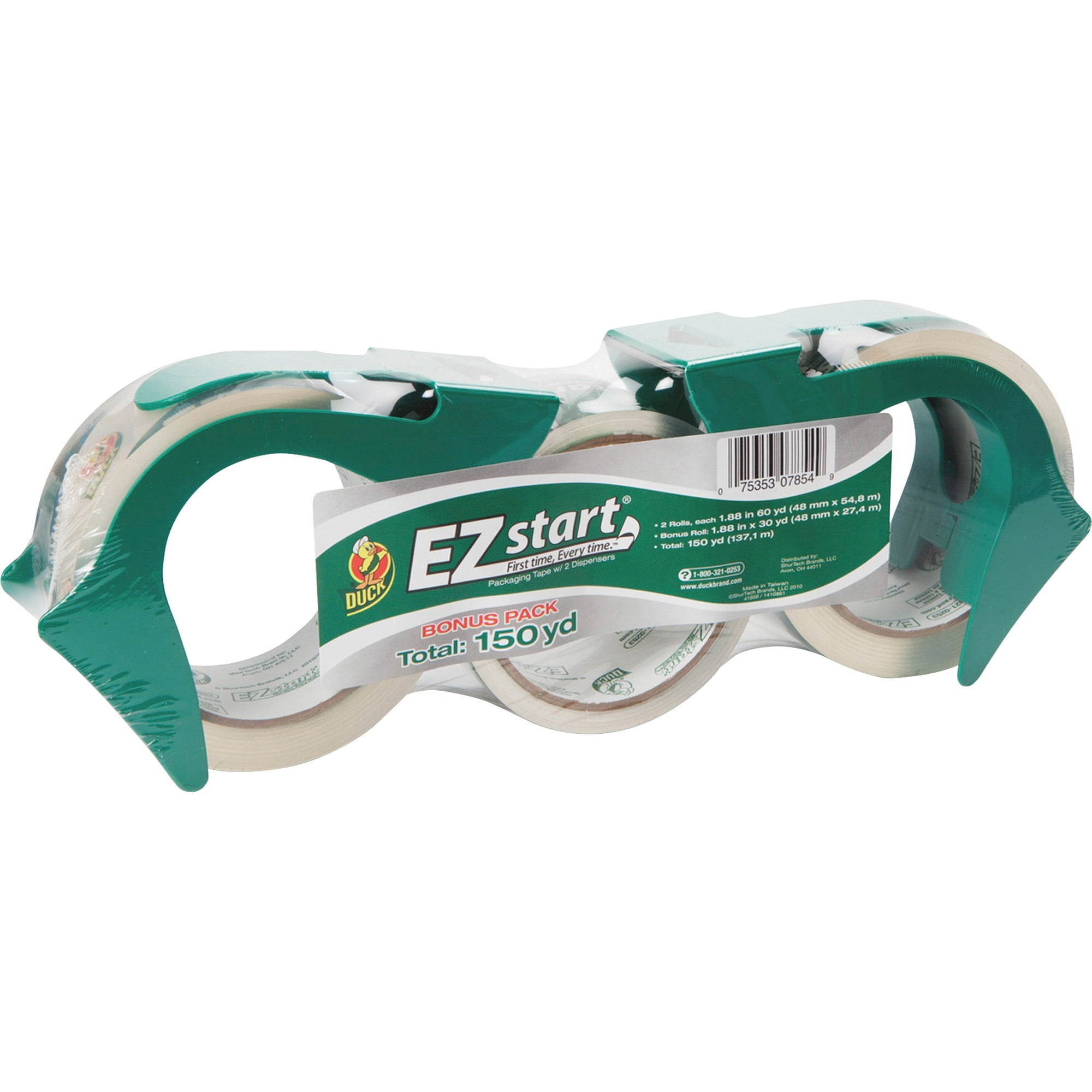 Duck EZ Start Moving Kit With Packing Tape and Dispensers, Clear, 1