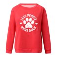 thumbnail image 4 of IROINID Vêtements d'Hiver Réduits pour Femmes Chandail à Capuche T-shirt Imprimé Manches Longues Blouse Col Rond Hauts de Détente Chandail en Molleton, Rouge, 4 of 4
