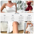 thumbnail image 3 of Feancey Womens Satin Silk Nightgown Cowl Neck Backless Cami Dress Irregular Ruffled Hem Wedding Guest Dresses Soft Pajama Dress Black L, 3 of 10