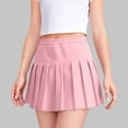 thumbnail image 2 of UQJfacai Girls Pleated Skirts with Shorts Athletic Sport Performance Tennis Skorts Elastic High Waisted Uniform Skirt 4-15 Years, 2 of 7