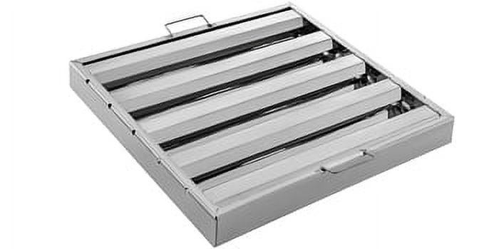 KFFKFF Hood Filters, 19.5W x 24.5H Inch, Pack of 6, 430 Stainless Steel, 4 Grooves Commercial Hood Filters, Commercial Kitchen Range Hood Filter, for Grease Rated Commercial Kitchen Range Hoods