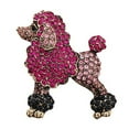 thumbnail image 2 of Eosunjian Creative Cute Poodle Dog Shape Brooch Sparkling Rhinestone Coat Lapel Pin Dress Shawl Scarf Hat Animal Badge Jewelry Gift Pink, 2 of 13