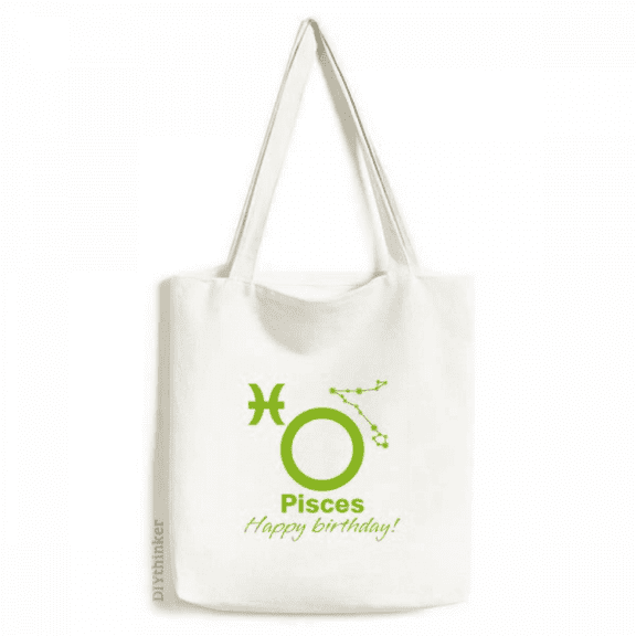 Constellation Fate Birthday Celebration Pisces Tote Canvas Bag Shopping Satchel Casual Handbag