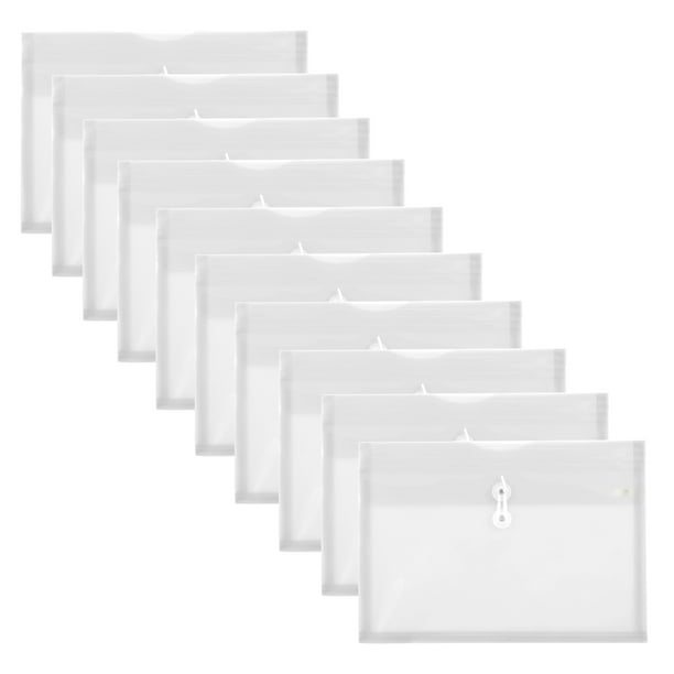 Plastic Envelope String Closure, Letter Size A4 Side Loading Clear Poly