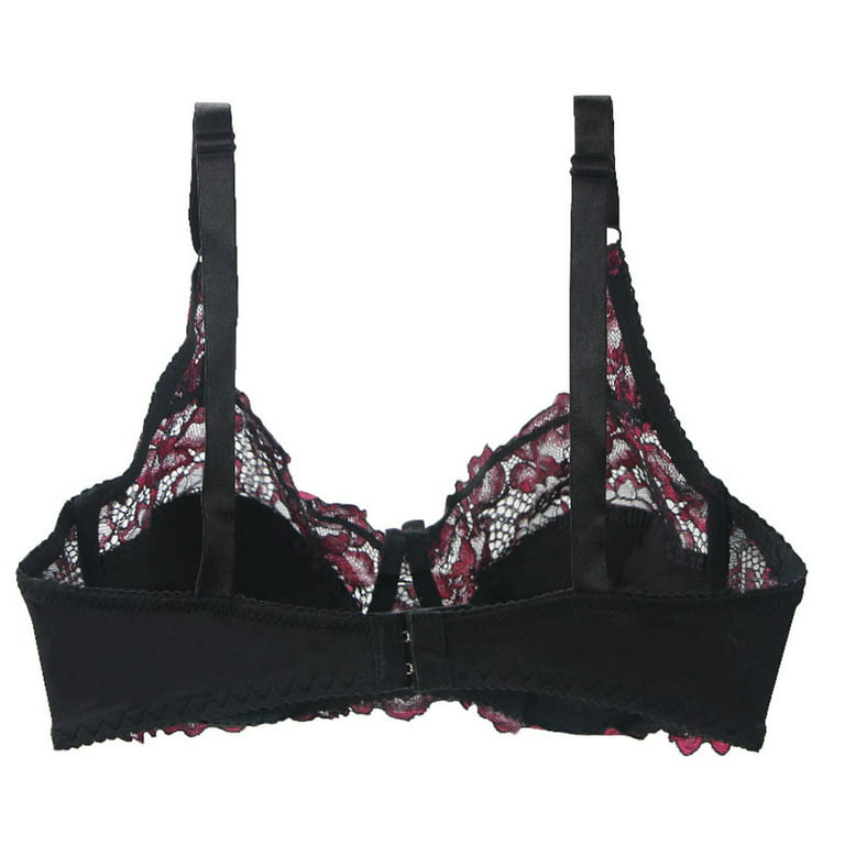 Fashion Red Hollow Out Bra And Panties Sets Embroidery Sexy
