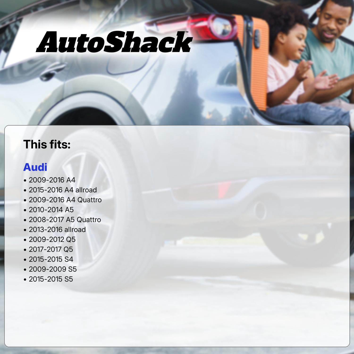 AutoShack Rear Brake Rotors & Premium Pads for Audi, A4 Quattro 2009-2016 Q5 2009-2012, 2017, AWD L4 2.0L V6 3.2L - E-Coated Drilled & Slotted - Black Finish - NightGuard - 11.81" (299.9 mm), 5-Lug