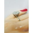 thumbnail image 2 of Engagement Cluster Ring 14K Yellow Gold Plated Silver 2Ct Round Cut Lab Created VVS1/D Diamond, 2 of 3