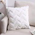 thumbnail image 2 of Throw Pillow with Insert, Double-Sided PV Velvet Soft Decorative Pillow for Sofa Couch Living Room Bedroom and Headboard Support, White, 2 of 4